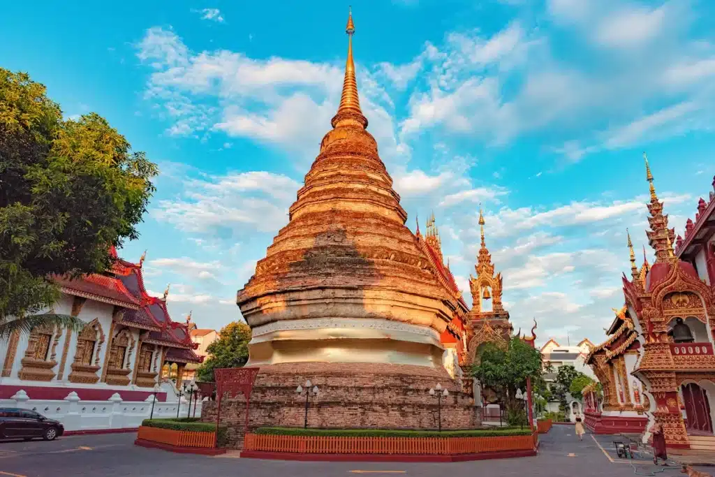 Golden stupa at a temple in Chiang Mai Old City